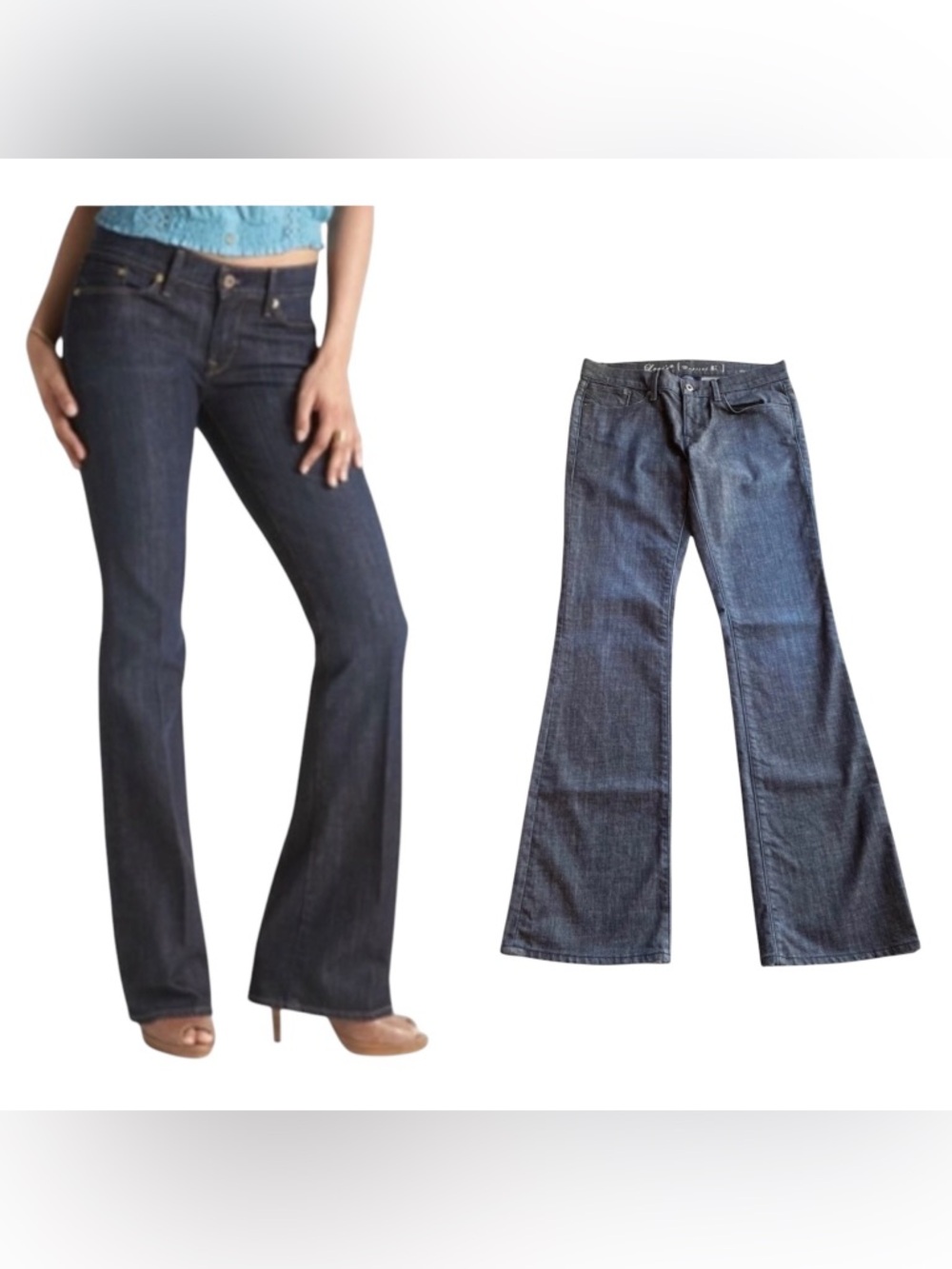 Levi’s Jeans Capital E SWANK Blue Black Size 29 Low Rise Slim Boot Tall 33”L Y2K